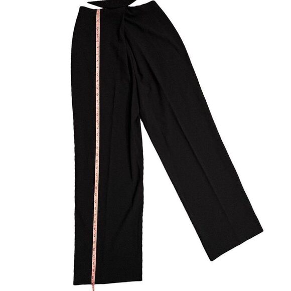 Alice Olivia Cara Jumpsuit 0 Black Cutout Crepe Pleated Sleeveless Wide Leg Fall - Picture 4 of 16